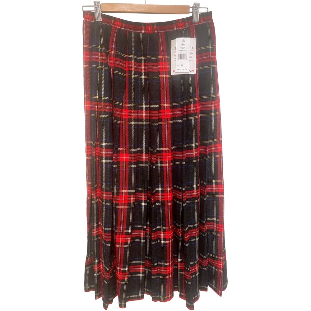 Claire Murray Tartan Plaid Maxi Skirt XL NWT Made in USA